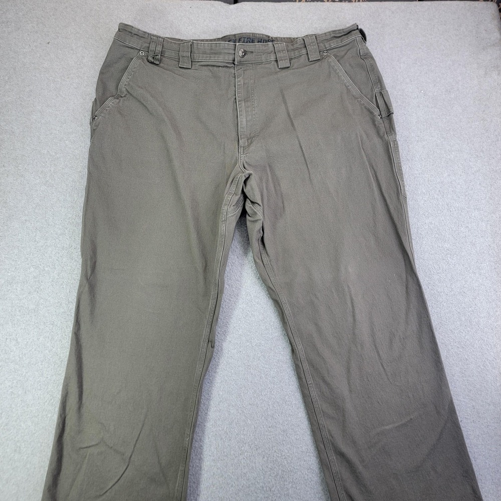 Duluth Trading Flex Fire Hose Pants Mens 44x32 Gray Carpenter Workwear Stretch
